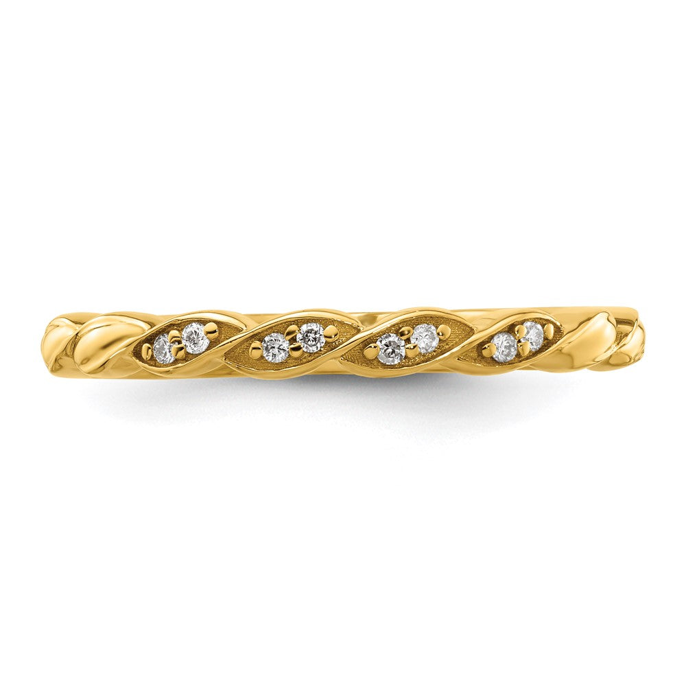 14k Stackable Expressions Diamond Twist Ring