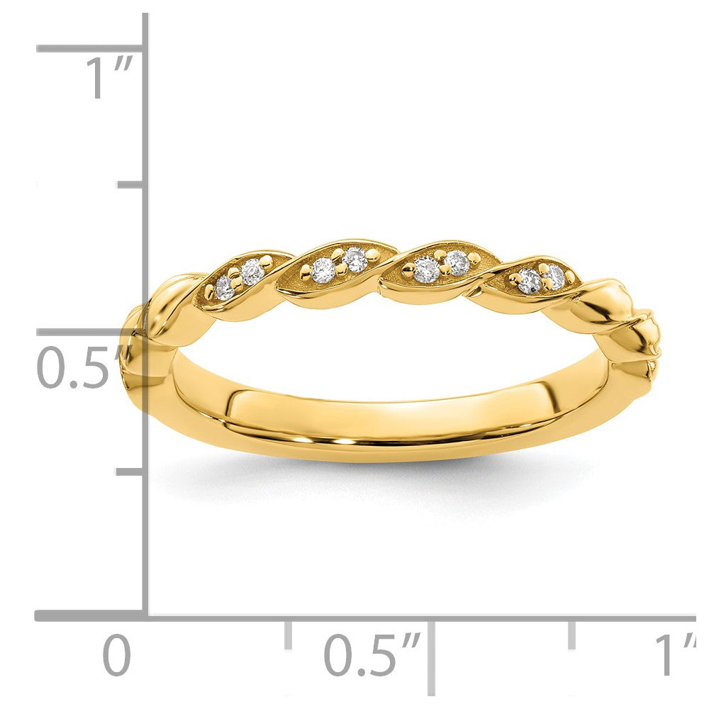 14k Stackable Expressions Diamond Twist Ring