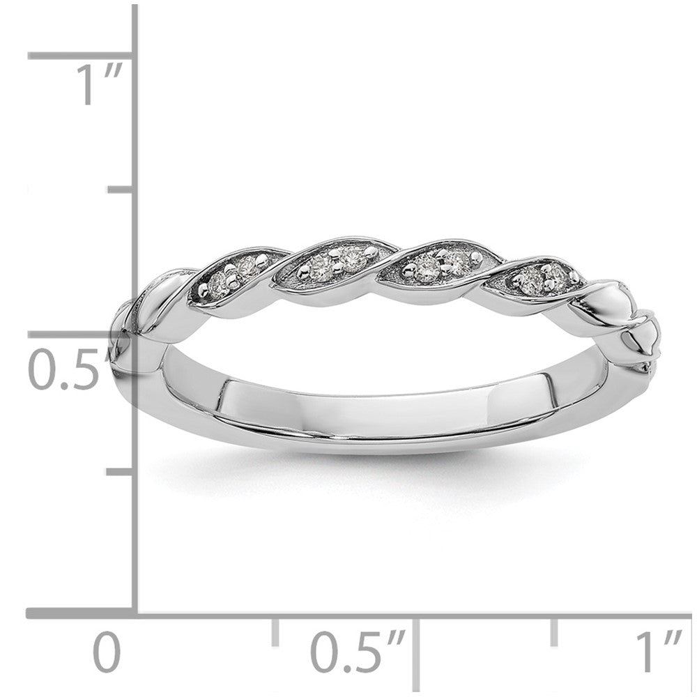 14k White Gold Stackable Expressions Diamond Twist Ring