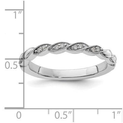 14k White Gold Stackable Expressions Diamond Twist Ring