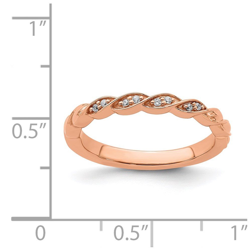 14k Rose Gold Stackable Expressions Diamond Twist Ring