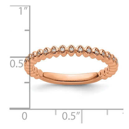 14k Rose Gold Stackable Expressions Diamond Ring