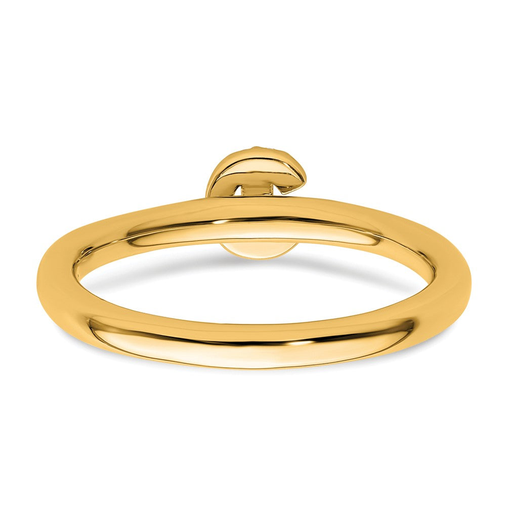 14K Stackable Diamond Initial C Size 7 Ring