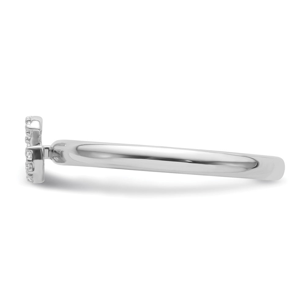 14K White Gold Stackable Diamond Initial G Size 7 Ring