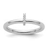 14K White Gold Stackable Diamond Initial I Size 7 Ring