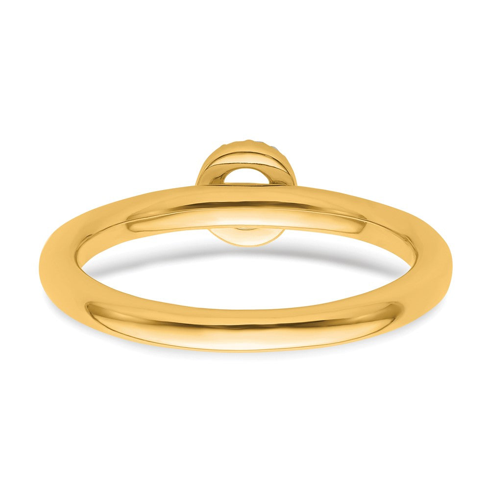 14K Stackable Diamond Initial O Size 7 Ring