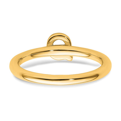 14K Stackable Diamond Initial Q Size 7 Ring