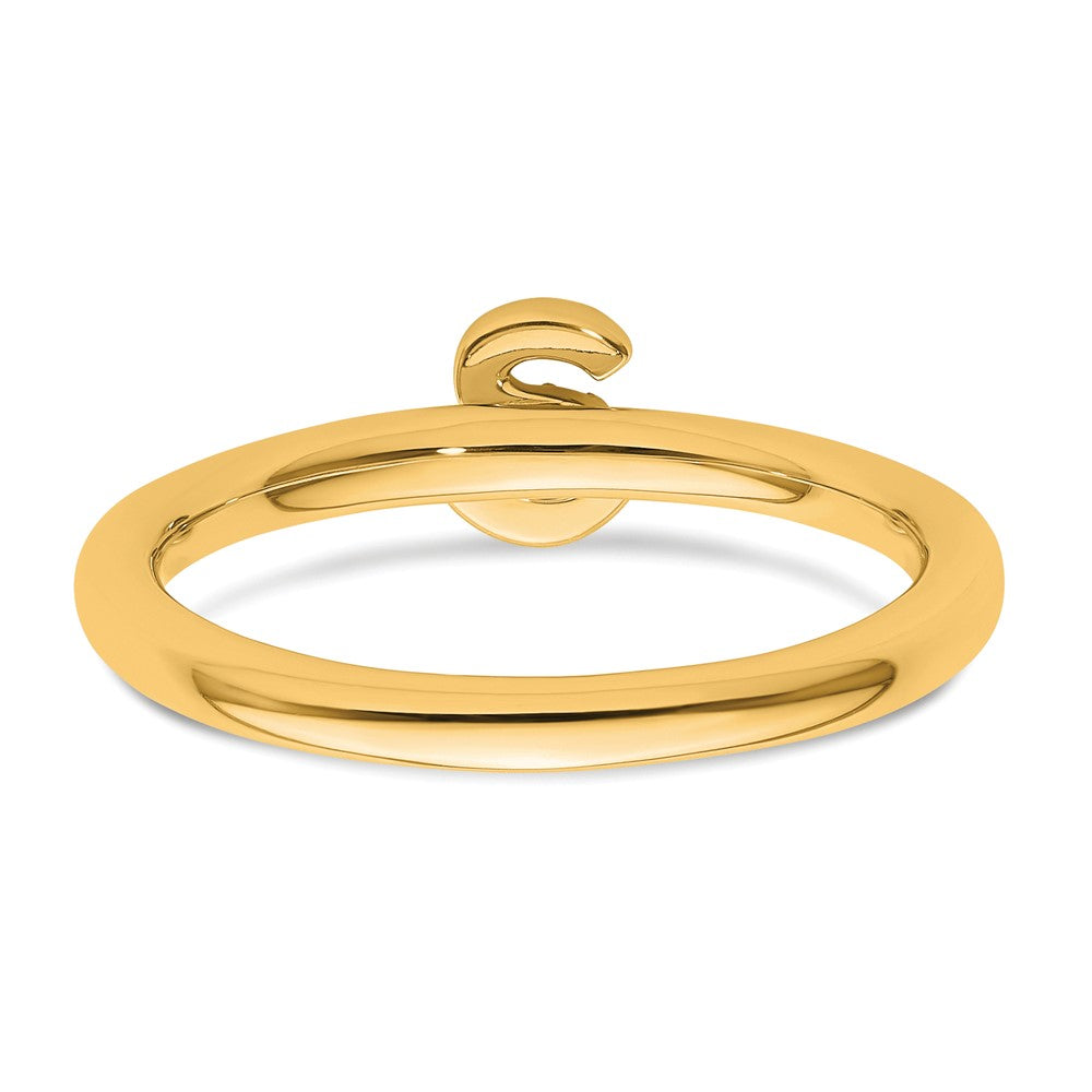 14K Stackable Diamond Initial S Size 7 Ring