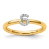 14K Stackable Diamond Initial S Size 7 Ring