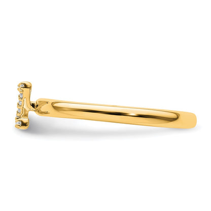 14K Stackable Diamond Initial Z Size 7 Ring