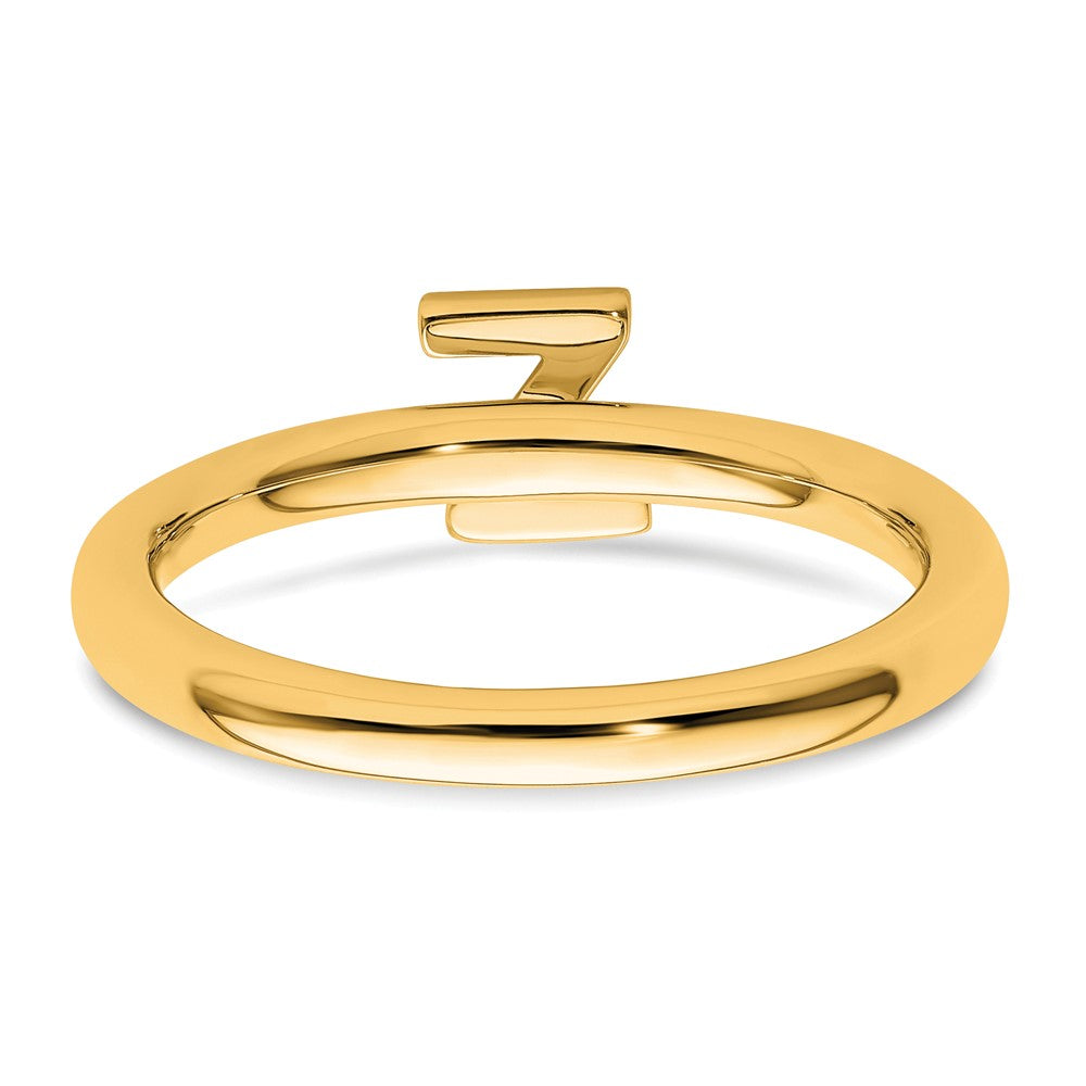 14K Stackable Diamond Initial Z Size 7 Ring