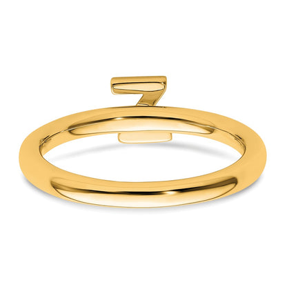 14K Stackable Diamond Initial Z Size 7 Ring