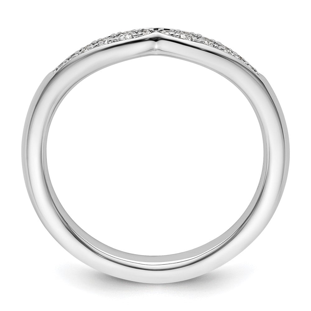 14k White Gold Stackable Expressions Diamond Curved Ring