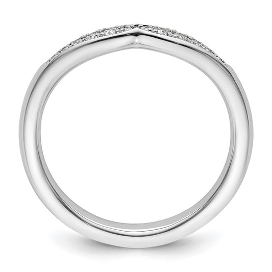 14k White Gold Stackable Expressions Diamond Curved Ring