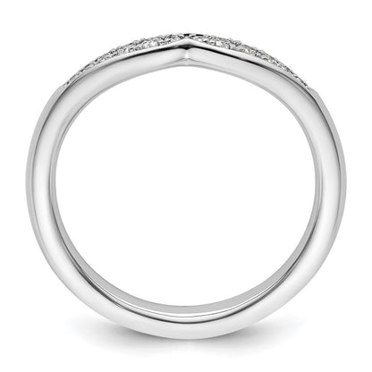 14k White Gold Stackable Expressions Diamond Curved Ring