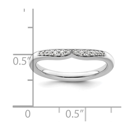 14k White Gold Stackable Expressions Diamond Curved Ring
