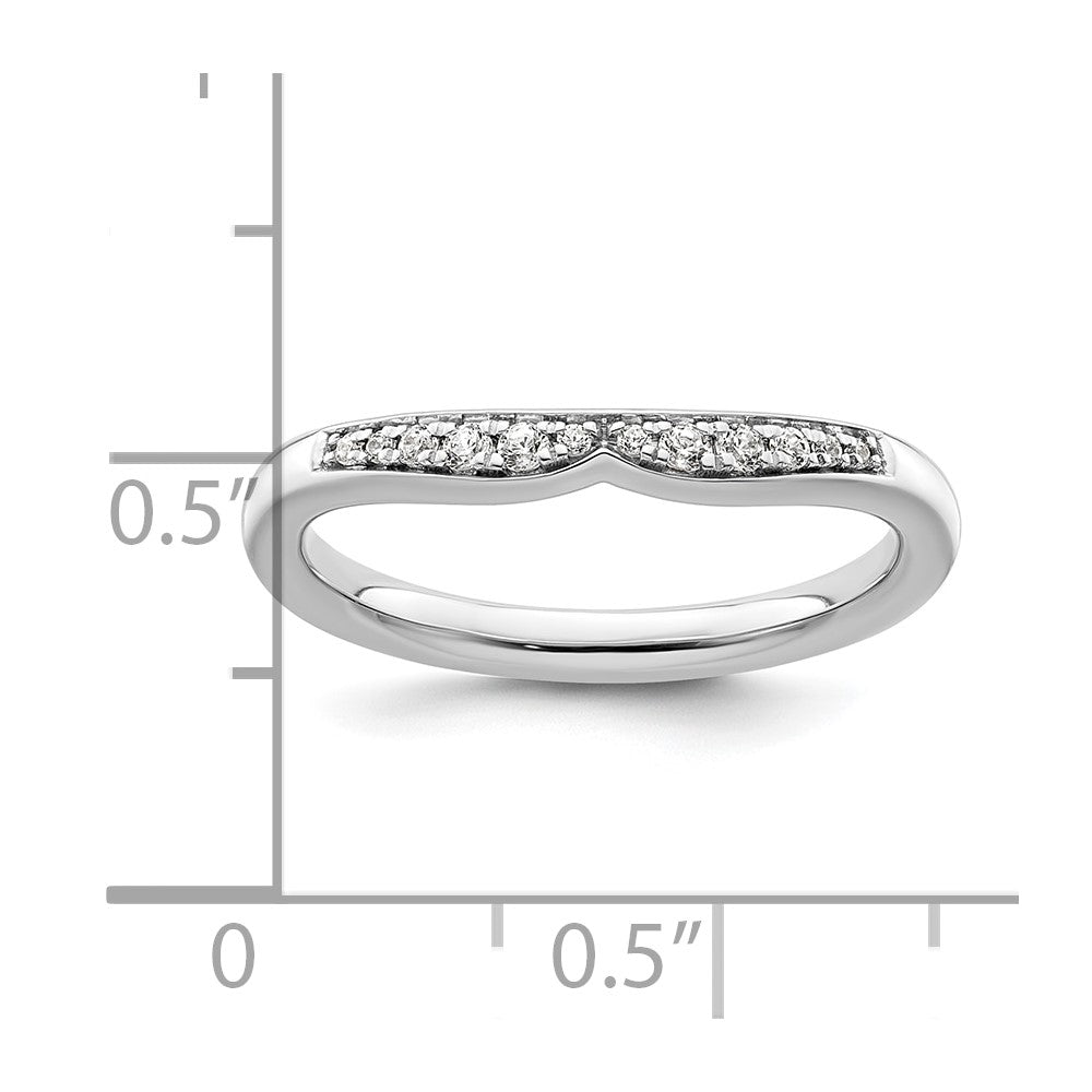 14k White Gold Stackable Expressions Diamond Curved Ring