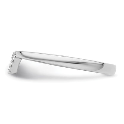 14k White Gold Stackable Expressions Diamond V-Shape Ring