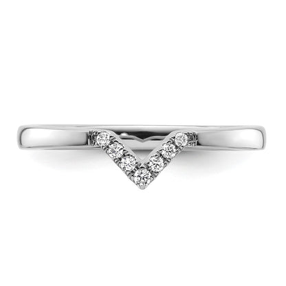 14k White Gold Stackable Expressions Diamond V-Shape Ring