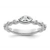 14k White Gold Stackable Expressions White Topaz and Diamond Ring