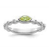 14k White Gold Stackable Expressions Peridot and Diamond Ring