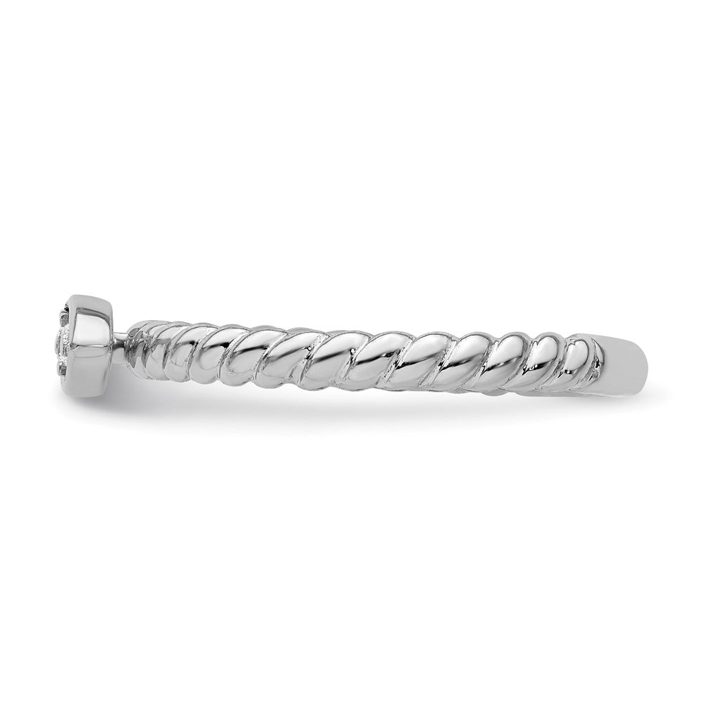 14k White Gold Stackable Expressions White Topaz Twisted Ring