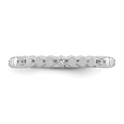 14k White Gold Stackable Expressions Diamond Ring