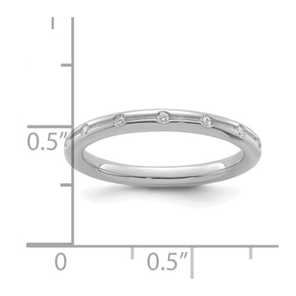 14k White Gold Stackable Expressions Diamond Ring