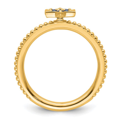 14k Stackable Expressions Created Sapphire Star Ring