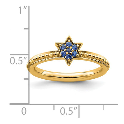 14k Stackable Expressions Created Sapphire Star Ring