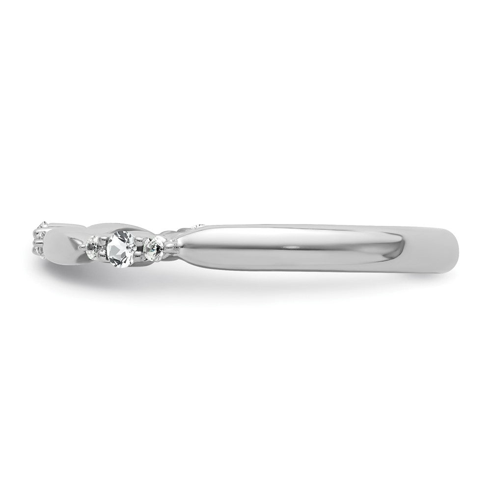 14k White Gold Stackable Expressions White Topaz and Diamond Ring