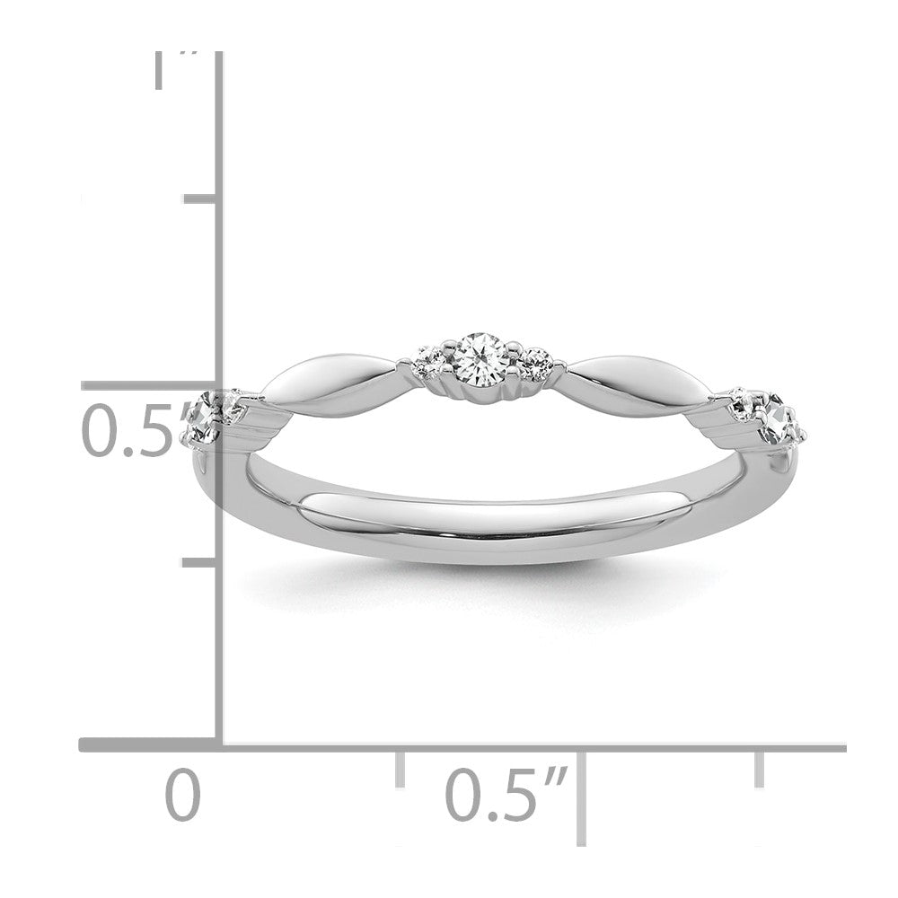 14k White Gold Stackable Expressions White Topaz and Diamond Ring