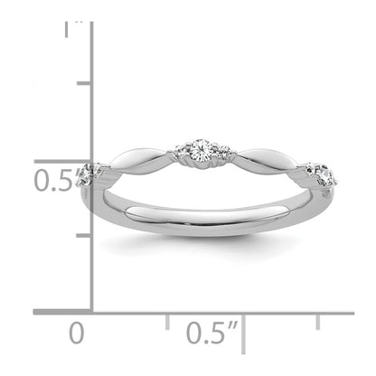 14k White Gold Stackable Expressions White Topaz and Diamond Ring