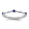 14k White Gold Stackable Expressions Created Sapphire and Dia. Ring