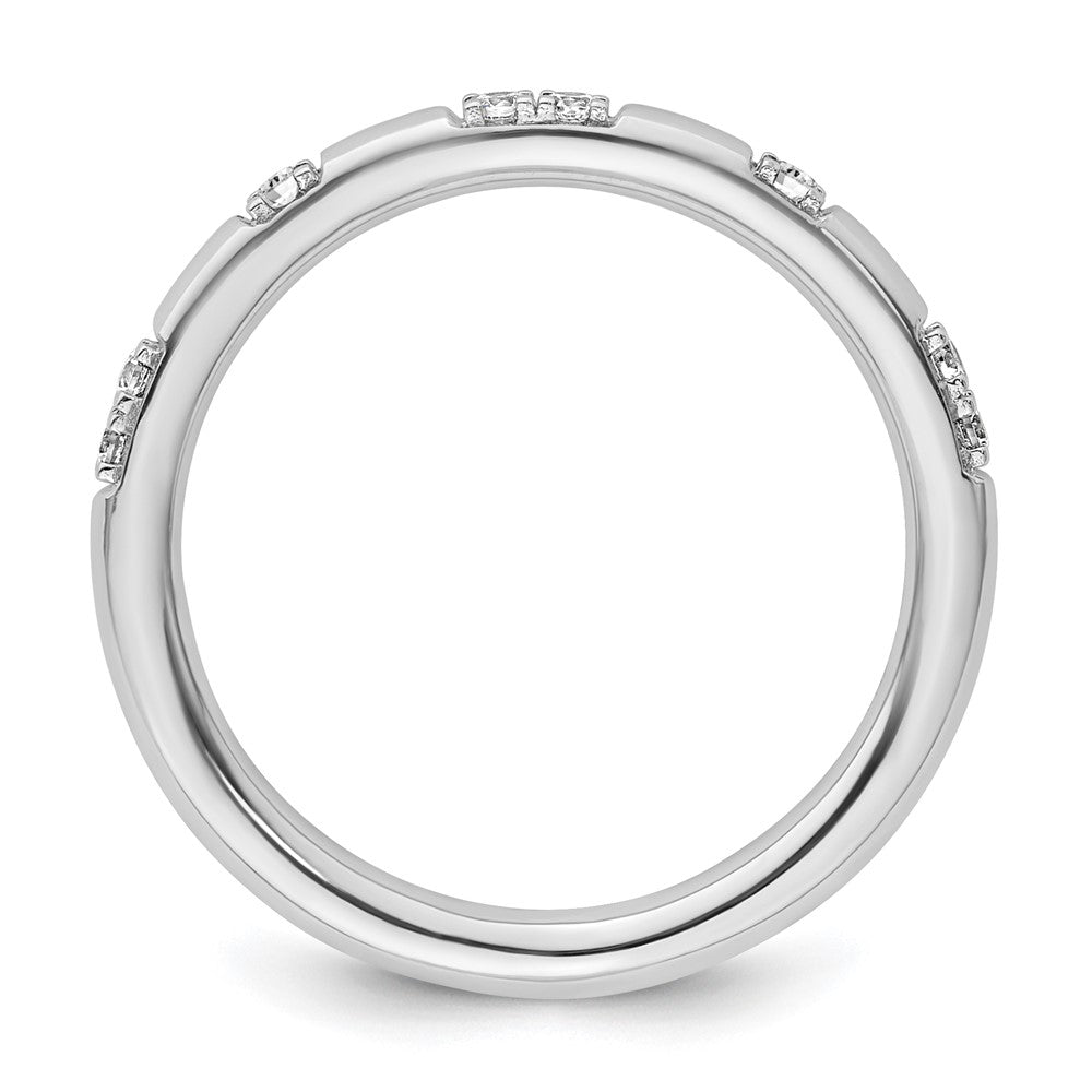 14k White Gold Stackable Expressions White Topaz and Diamond Ring