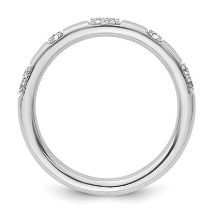14k White Gold Stackable Expressions White Topaz and Diamond Ring