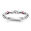 14k White Gold Stackable Expressions Pink Tourmaline and Dia. Ring