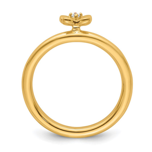 14k Stackable Expressions Diamond Butterfly Ring