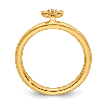 14k Stackable Expressions Diamond Butterfly Ring