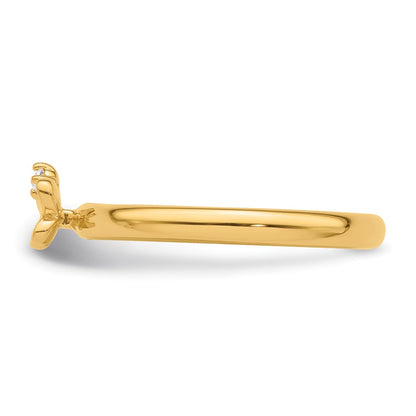 14k Stackable Expressions Diamond Butterfly Ring