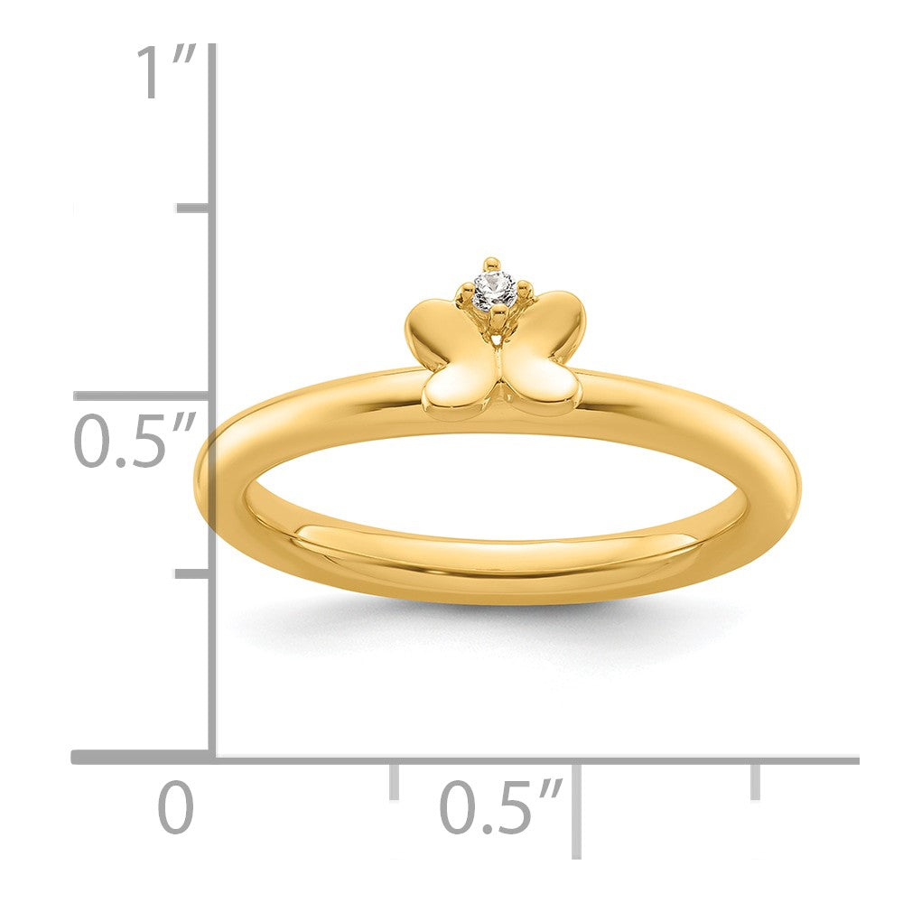 14k Stackable Expressions Diamond Butterfly Ring