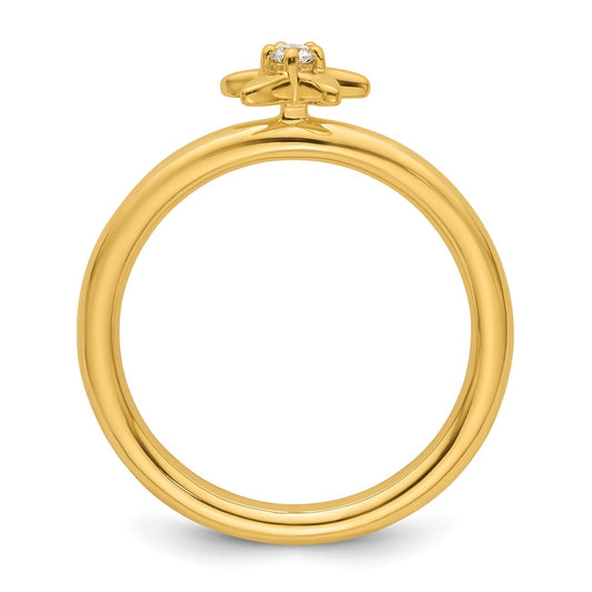 14k Stackable Expressions Diamond Starfish Ring