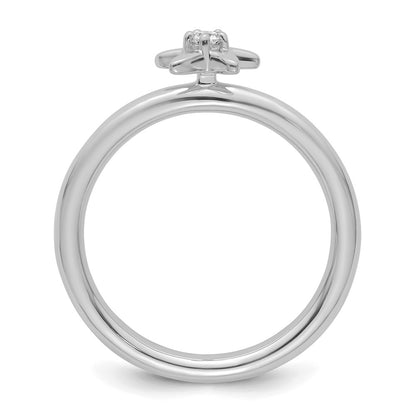 14k White Gold Stackable Expressions Diamond Starfish Ring