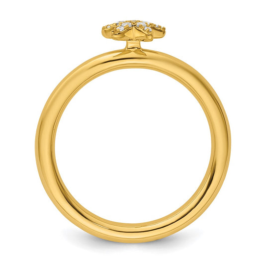 14k Stackable Expressions Diamond Starfish Ring