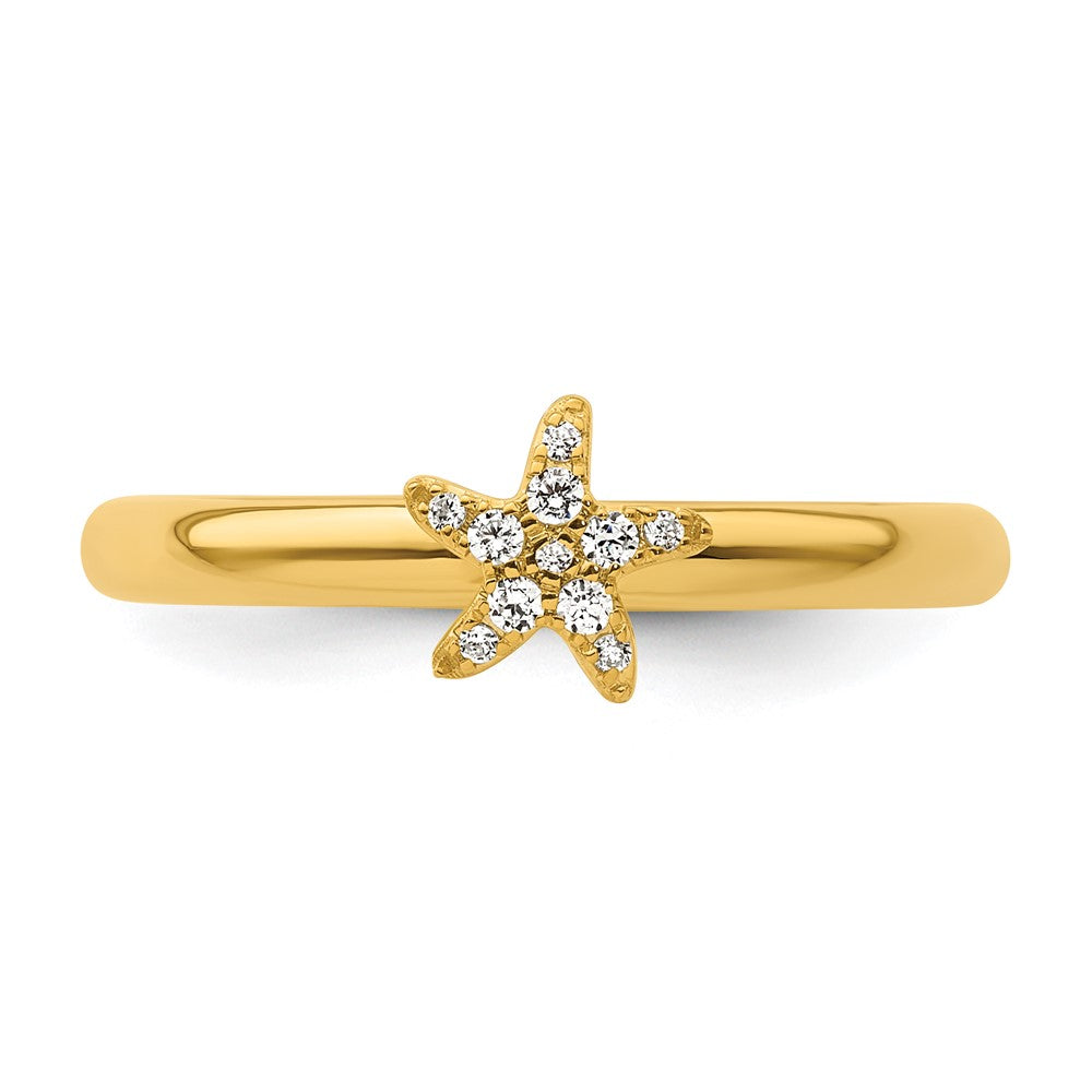 14k Stackable Expressions Diamond Starfish Ring