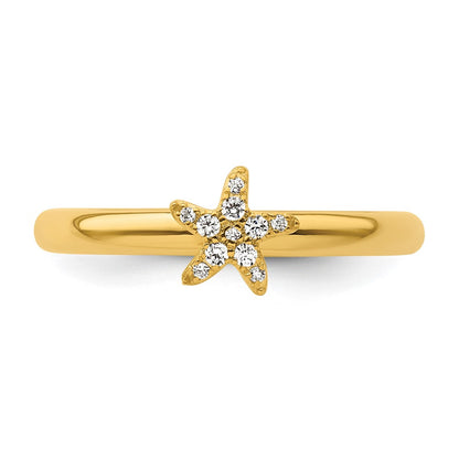 14k Stackable Expressions Diamond Starfish Ring
