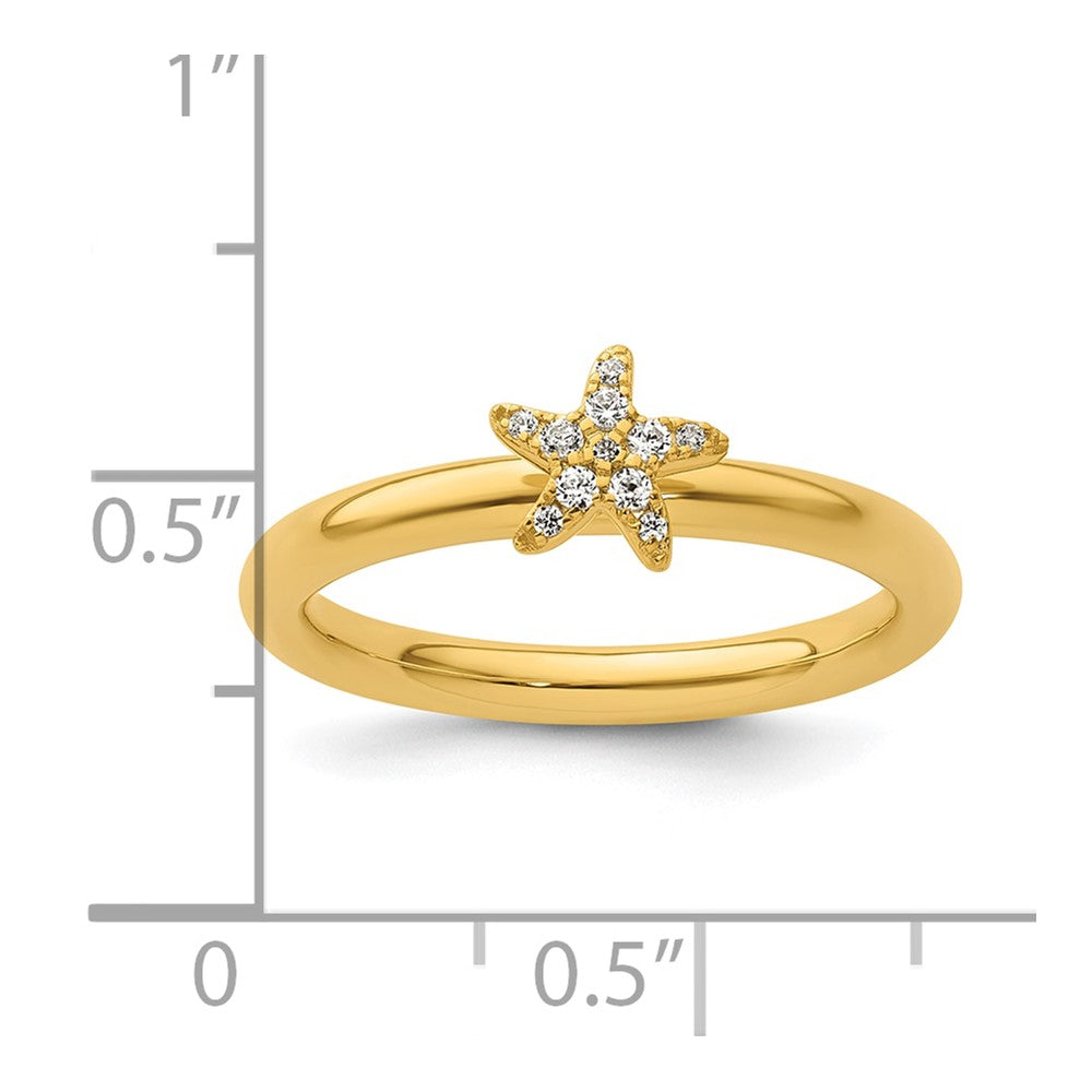 14k Stackable Expressions Diamond Starfish Ring