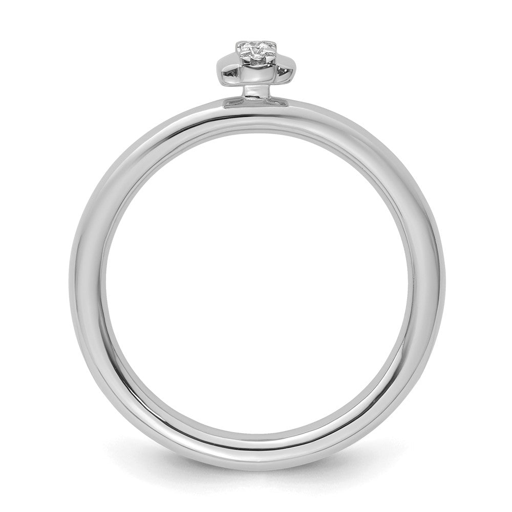 14k White Gold Stackable Expressions Diamond Ring