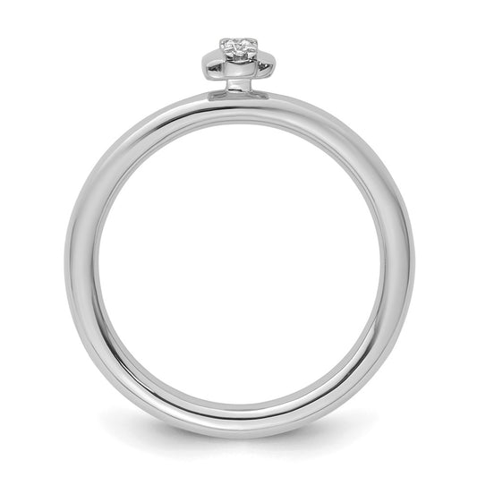 14k White Gold Stackable Expressions Diamond Ring