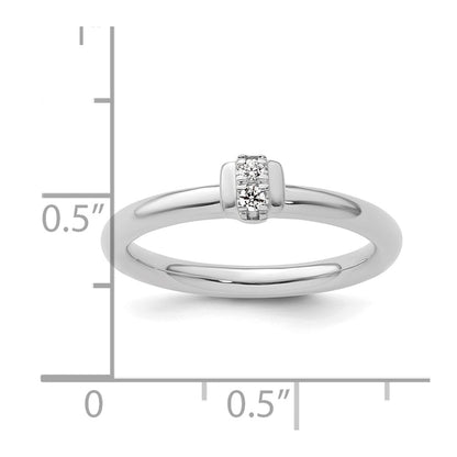 14k White Gold Stackable Expressions Diamond Ring